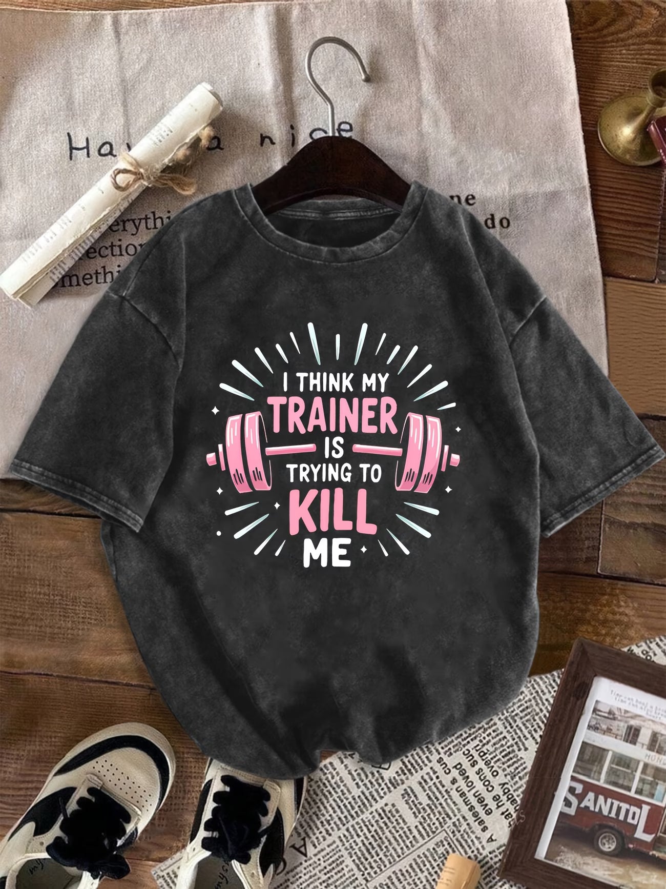 "Trainer Is Trying to Kill Me" Vintage Graphic T-Shirt